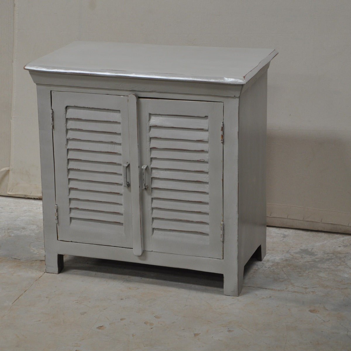 SHUTTER SIDEBOARD CABINET SMALL - Grey - 80 - 40 - 75 – handcrafted solid wood furniture
