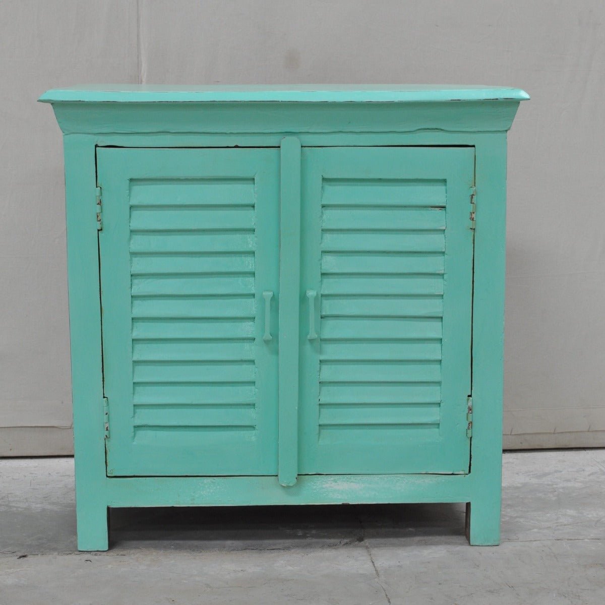 SHUTTER SIDEBOARD CABINET SMALL - Turquoise - 80 - 40 - 75 – handcrafted solid wood furniture