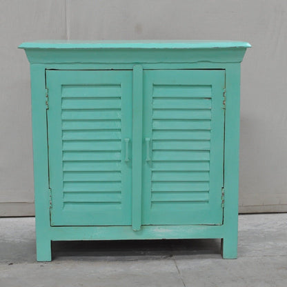 SHUTTER SIDEBOARD CABINET SMALL - Turquoise - 80 - 40 - 75 – handcrafted solid wood furniture