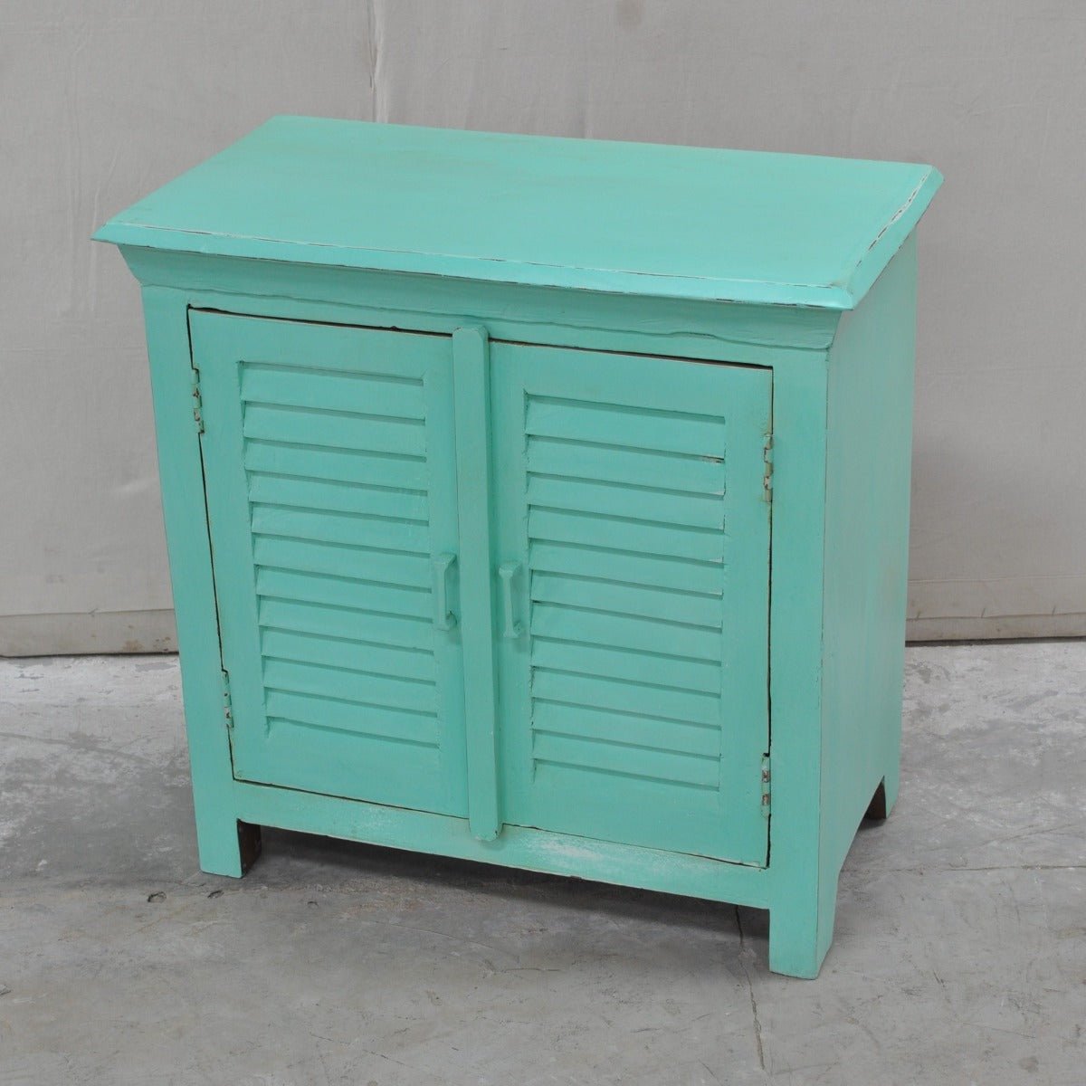 SHUTTER SIDEBOARD CABINET SMALL - Turquoise - 80 - 40 - 75 – handcrafted solid wood furniture