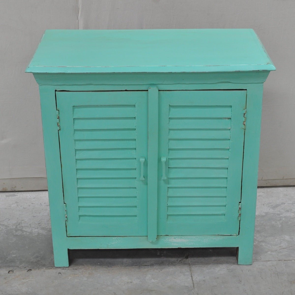 SHUTTER SIDEBOARD CABINET SMALL - Turquoise - 80 - 40 - 75 – handcrafted solid wood furniture
