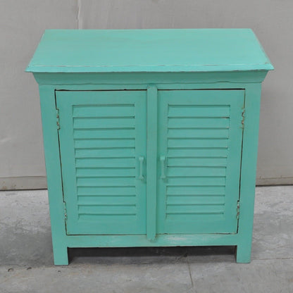 SHUTTER SIDEBOARD CABINET SMALL - Turquoise - 80 - 40 - 75 – handcrafted solid wood furniture