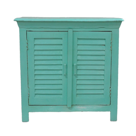 SHUTTER SIDEBOARD CABINET SMALL - Turquoise - 80 - 40 - 75 – handcrafted solid wood furniture