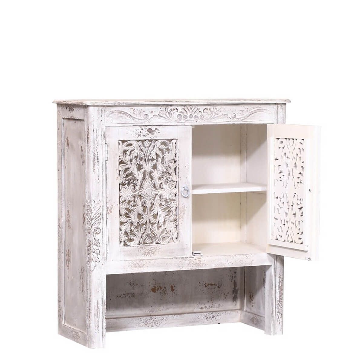 SILANG Hand Carved Solid Wood Storage Cabinet With Doors – handcrafted solid wood furniture