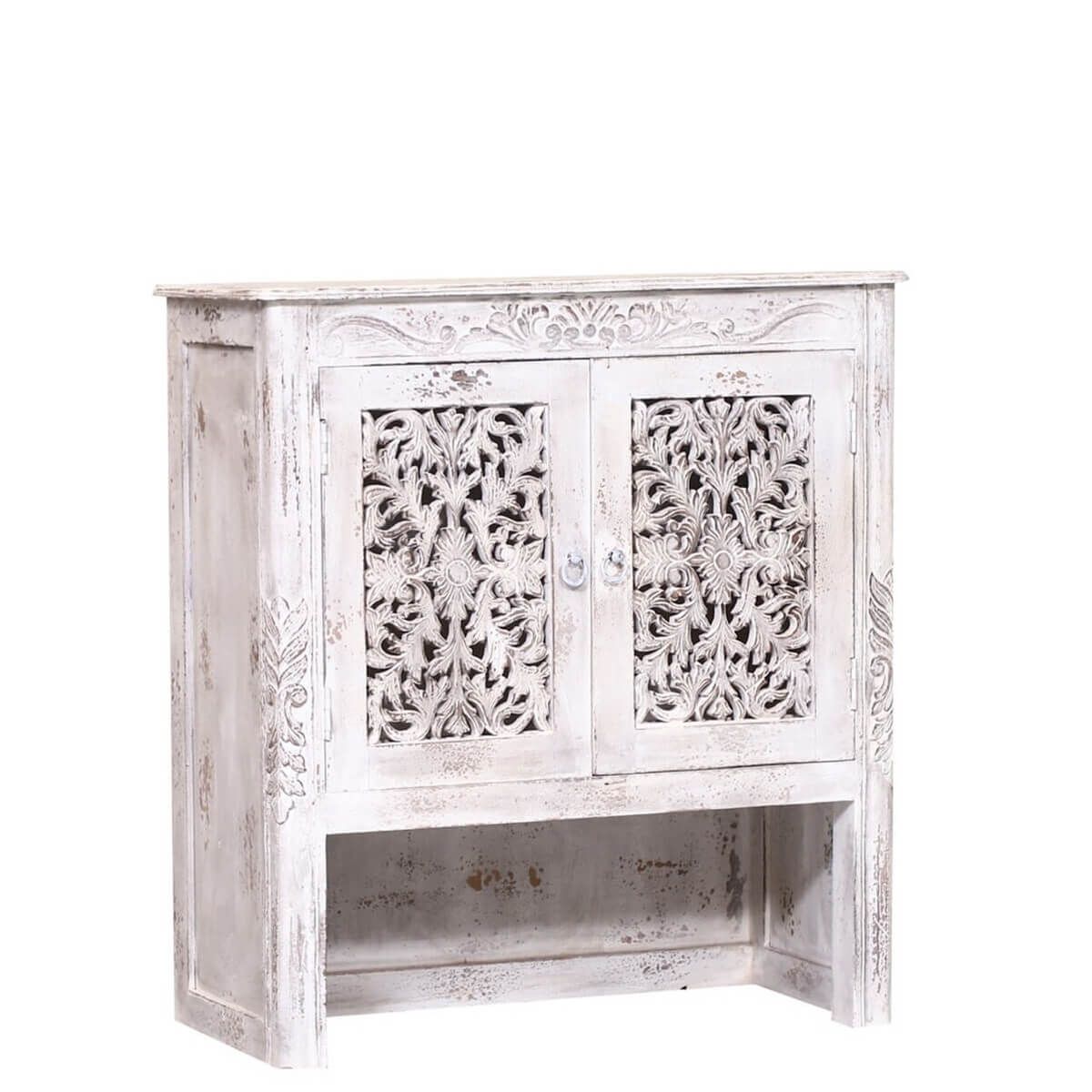 SILANG Hand Carved Solid Wood Storage Cabinet With Doors – handcrafted solid wood furniture