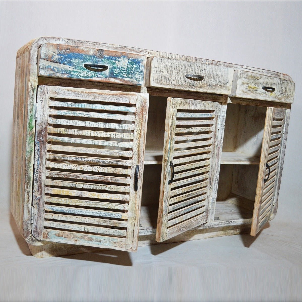 Slavage Sideboard Buffet Hutch Table with 3 Doors – handcrafted solid wood furniture