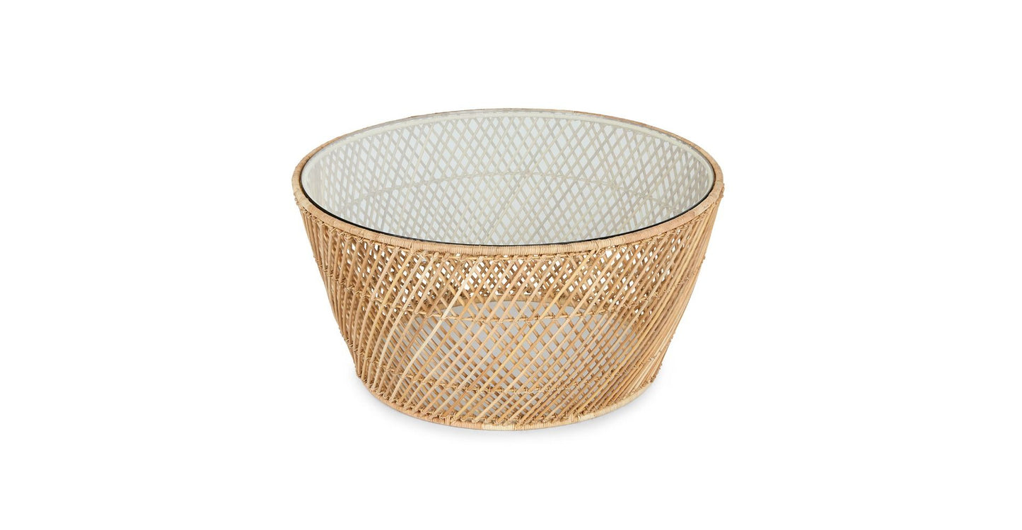 SUKI Rattan Coffee Table – handcrafted solid wood furniture