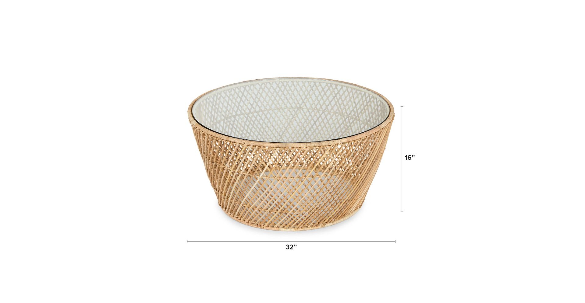 SUKI Rattan Coffee Table – handcrafted solid wood furniture
