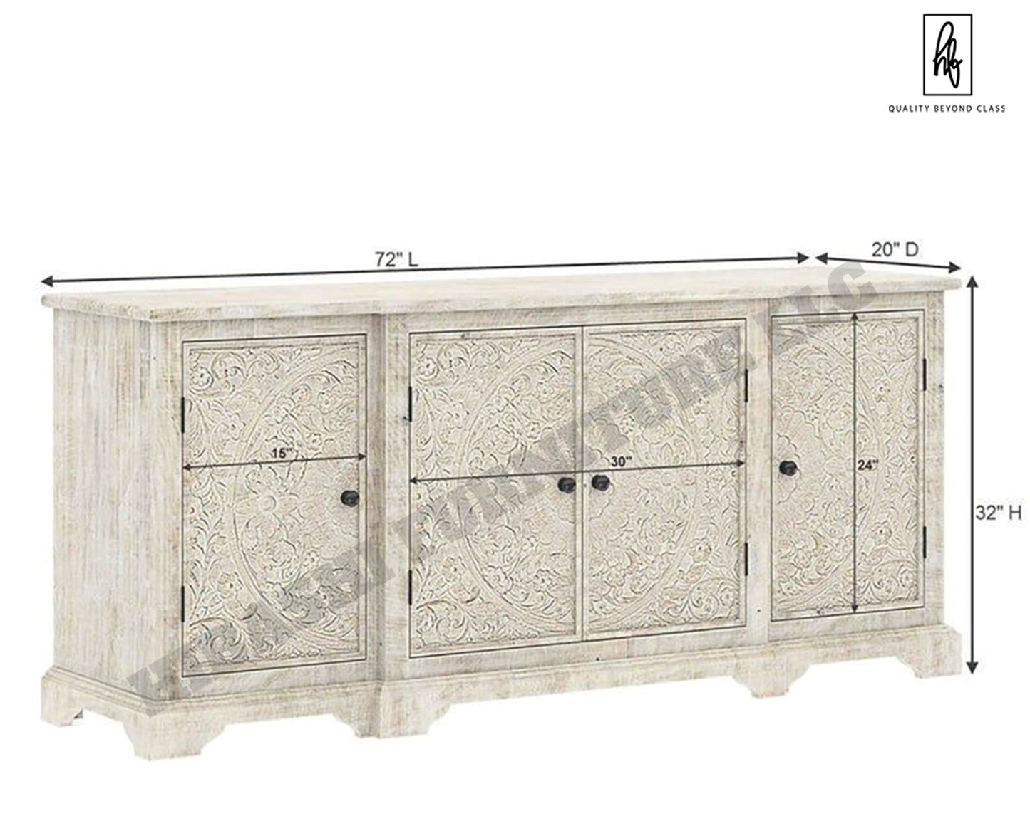 Sunflower Handmade Console Cabinet - Dresser/ Indian Furniture – handcrafted solid wood furniture