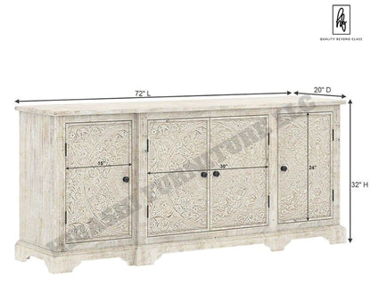 Sunflower Handmade Console Cabinet - Dresser/ Indian Furniture – handcrafted solid wood furniture