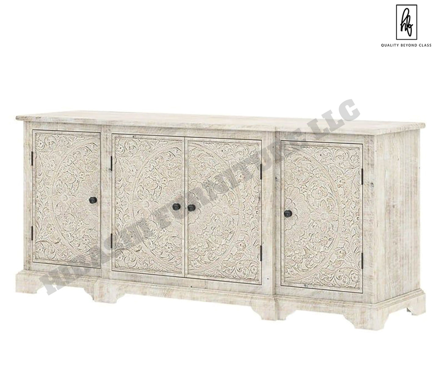 Sunflower Handmade Console Cabinet - Dresser/ Indian Furniture – handcrafted solid wood furniture