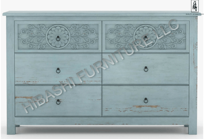 Tallaq Hand Carved Solid Mango Wood Dresser – handcrafted solid wood furniture