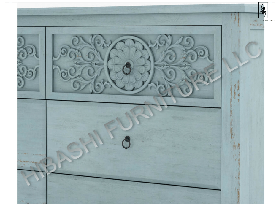 Tallaq Hand Carved Solid Mango Wood Dresser – handcrafted solid wood furniture