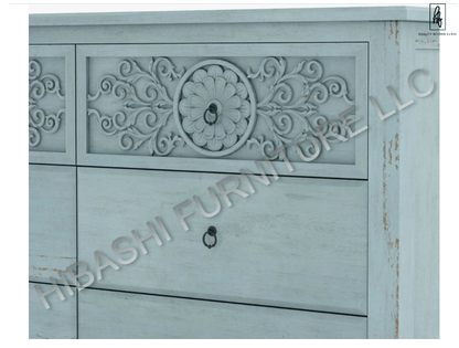 Tallaq Hand Carved Solid Mango Wood Dresser – handcrafted solid wood furniture