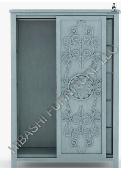 Tallaq Hand Carved Solid Mango Wood Tall Dresser – handcrafted solid wood furniture