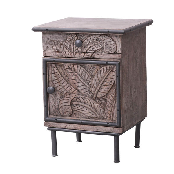 Tarquin Hand-Carved Solid Mango Wood Nightstand