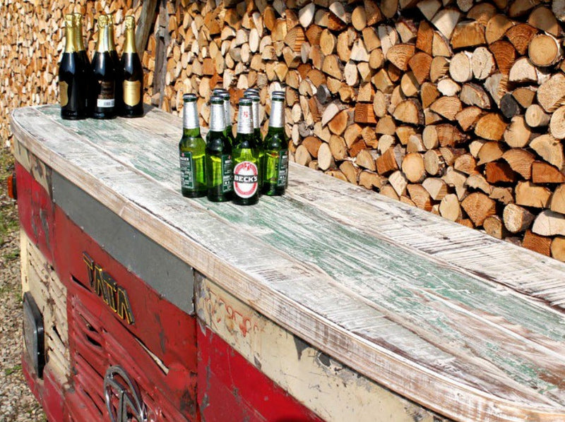 Truck Style Wooden Wine bar Cabinet