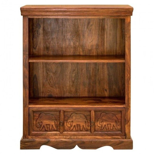THALI Elephant Design Hand carved Bookshelf – handcrafted solid wood furniture