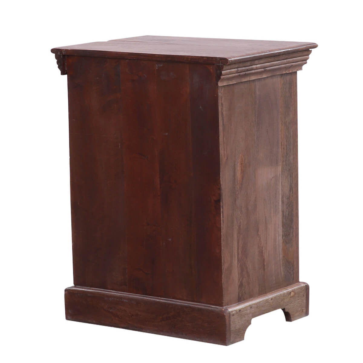 Traditional Mosaic Solid Wood Two Drawer Bedside Table – handcrafted solid wood furniture