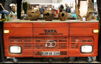 Truck Style Wooden Wine bar Cabinet – handcrafted solid wood furniture