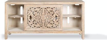 TUBLI 68" Hand Carved TV Console – handcrafted solid wood furniture