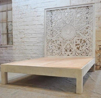 Victorian Hand Carved Wooden Kerri Bed Frame King/ Queen – handcrafted solid wood furniture