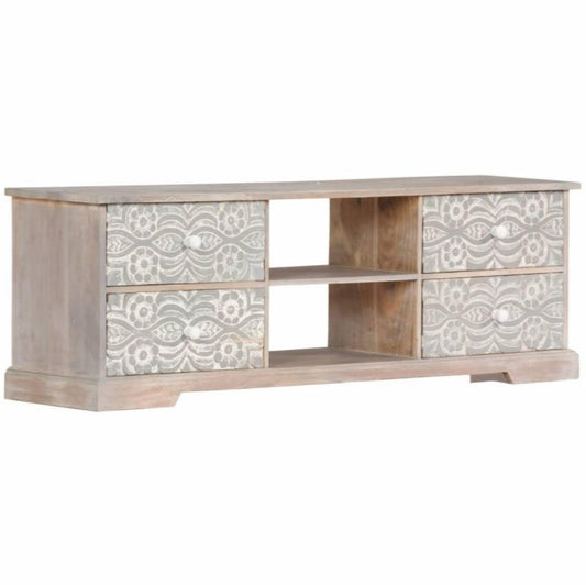 SANABIS Hand Carved Solid Wood TV Cabinet
