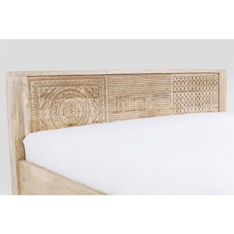 Vivid Sahara Contemporary Mango Wood Bed – handcrafted solid wood furniture