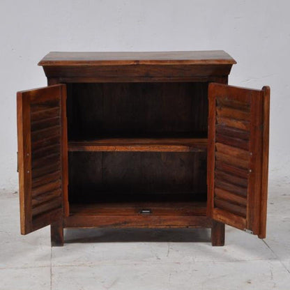 Wooden Sideboard, Kitchen Cabinet with Shutter Sliding Doors – handcrafted solid wood furniture