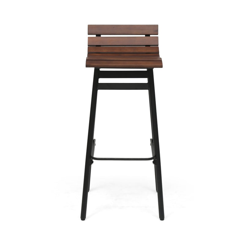 CLAVER 35" Industrial Wooden Barstool (Set of 2)