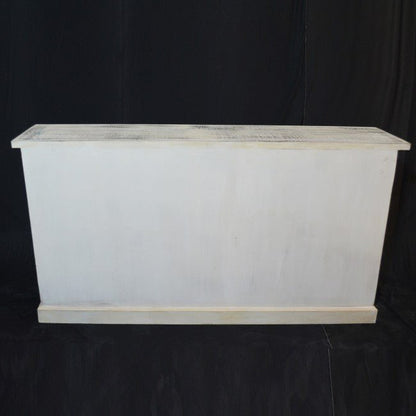 X DESIGN GLASS DOOR SIDEBOARD - White wash - 180 - 40 - 90 – handcrafted solid wood furniture