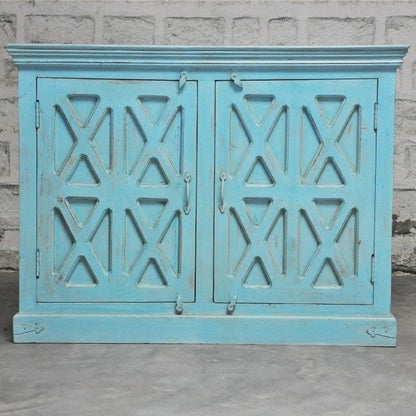 X DESIGN SOLID WOOD DOOR SIDEBOARD - Turquoise - 110 - 40 - 90 – handcrafted solid wood furniture