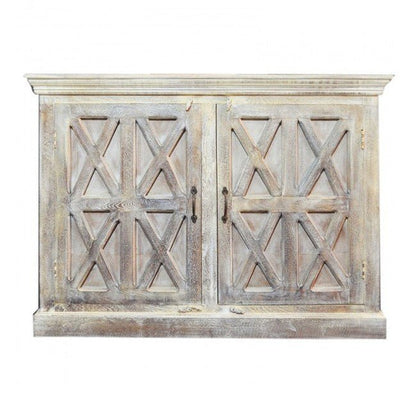 X DESIGN SOLID WOOD DOOR SIDEBOARD - White wash - 110 - 40 - 90 – handcrafted solid wood furniture