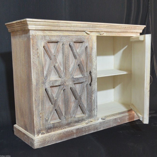 X DESIGN SOLID WOOD DOOR SIDEBOARD - White wash - 110 - 40 - 90 – handcrafted solid wood furniture
