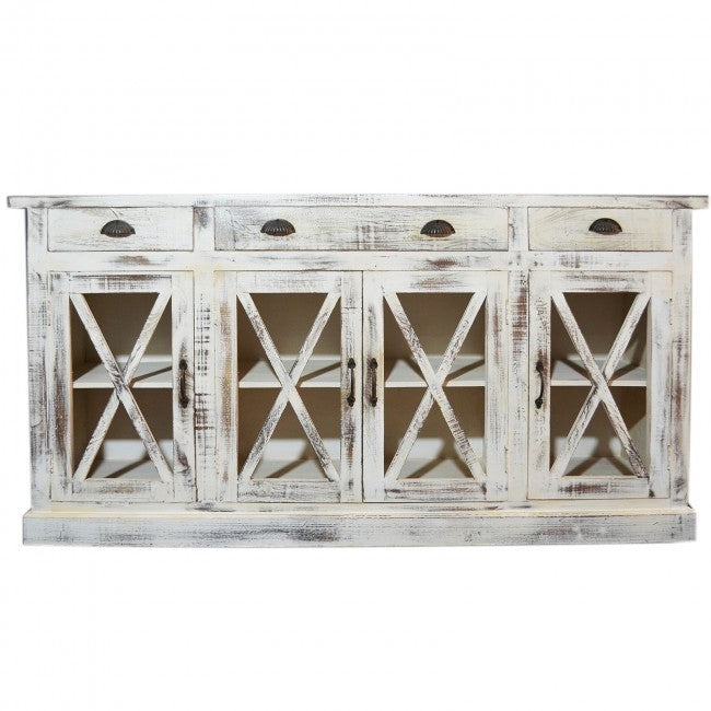 Aparadores y gabinetes de almacenamiento de madera con puerta de vidrio de diseño X