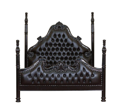 Zaraa Hand Carved Solid Wooden Tufted Bed by Hibashi Furniture – handcrafted solid wood furniture made in India
