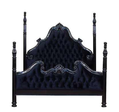 Zaraa Hand Carved Solid Wooden Tufted Bed by Hibashi Furniture – handcrafted solid wood furniture made in India